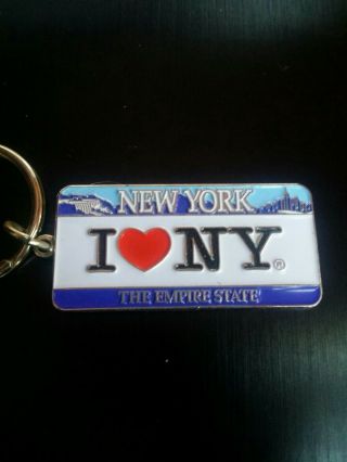 I Love York The Empire State License Plate Keychain