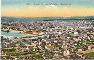 Old Vintage Postcard,  2770 General View Of Bellingham,  Washington,  Usa,  1907
