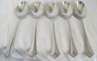5 Tablespoons/soup Oneida Community " Royal Flute " Stainless Silverware Flatware
