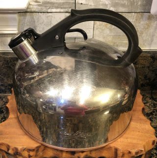 Vintage Paul Revere Ware Copper Bottom Whistling Tea Kettle Cu08 F China