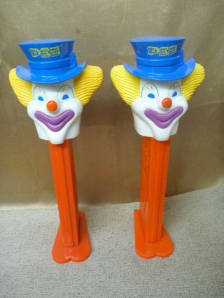 Pez Candy Roll Dispensers Clown Large Jumbo 12.  5 " - (2) One Has 1970 On It.