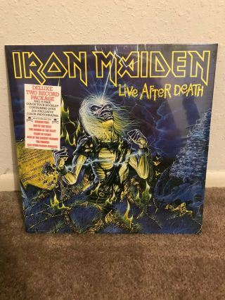 Iron Maiden Live After Death Sabb - 12441 Orig 1985 Hype Sticker 2lp