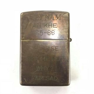 Vietnam War Zippo Lighter An Khe 65 66 Vintage