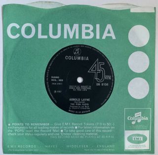 Pink Floyd Arnold Layne 7” Columbia Uk 1967 Solid Centre Press Pro Cleaned