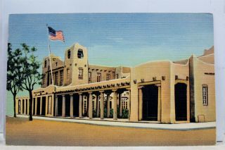 Mexico Nm Santa Fe Us Post Office Federal Building Postcard Old Vintage Card