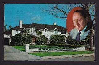 Old Vintage Postcard Of Residence Of Jack Benny In Beverly Hills Ca