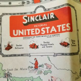 1933 SINCLAIR OHIO ROAD MAP & COMPLIMENTS of Sinclair Dealer Paper Clown Gun 3