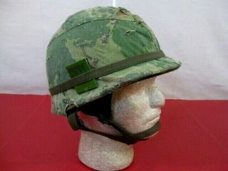 Vietnam Era M1c Paratrooper Helmet Complete With Liner Dated 1967 - 82nd 173rd 4