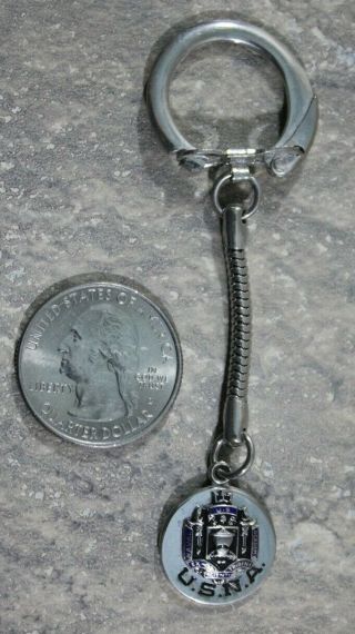 Usna United States Us Naval Academy Vintage Charm Keychain Key Ring Us Navy
