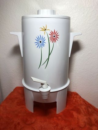 Vintage Regal Poly Perk Coffee Pot Electric Percolator 1970s Flowers 20 Cup 7508