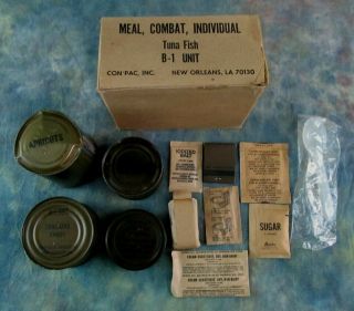 Post - Vietnam Era Us Army Issused - C - Rations Complete Boxed Meal Tuna Fish