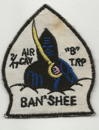 Vietnamese Made B - Troop 2/17 Air Cavalry Banshee Flight Pocket Patch - S