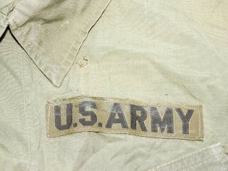 US Army Vietnam IN - COUNTRY NAME TAPE BADGED POPLIN JUNGLE JACKET 1969 Vtg Coat 3