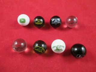 Group Of 8 John Deere Promotional Marbles - What As A Kid Called A Bolder Larger