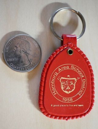 Hamburg Area School District Red Plastic Keychain Key Ring 27252