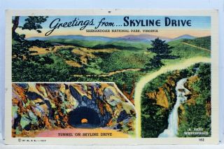 Virginia Va Shenandoah National Park Skyline Drive Tunnel Postcard Old Vintage