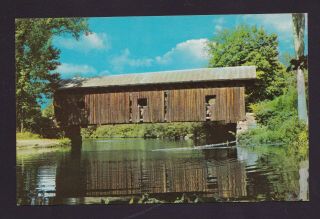 Old Vintage Postcard Of Covered Bridge Warner Hampshire Nh