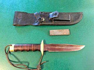 Us Macv Special Forces Sog Bowie Knife With Sheath And Engraved I.  D