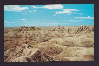 Old Vintage Postcard Of The Fabulous Badlands Of South Dakota Sd