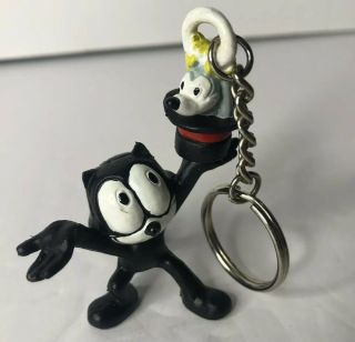 Felix The Cat Cartoon Skiddoo Mouse In Top Hat Pvc Figure Keychain Applause 1989