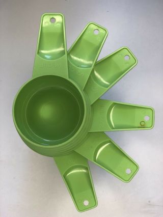 Vintage 1970’s Tupperware Apple Green Measuring Cup Set
