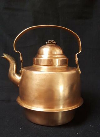 Vintage Copper Tea Kettle Teapot Made In Sweden (eskilstuna) 1 Liter