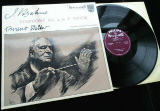 Brahms: Symphony No.  4 - Bruno Walter Philips Hi - Fi Stereo Sabl 184 Ed1 Lp