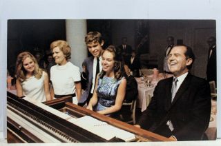 President Richard Nixon Dick Family Piano Campaign United Citizens Postcard Old