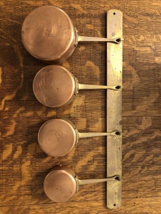 Vintage Copper Measuring Cups With Hook