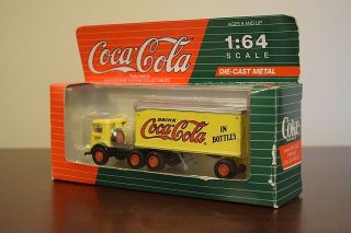 Vintage Vehicles Coca - Cola Die - Cast Metal Mack Model Cj Semi Truck Nib - L@@k