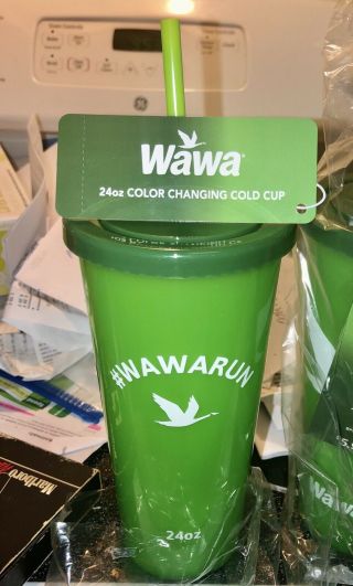 Limited Edition Wawa 24 Oz.  Color Changing Cup Lime Green Rare Hard To Find