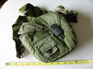 Vietnam Era U.  S.  Military Collapsible Canteen W/ Nylon Carrier 1969 Dated