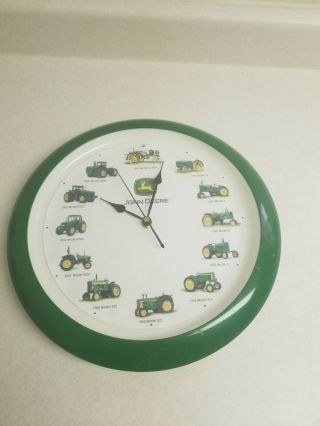 Authentic John Deere Tractor Wall Clock With Sounds 8 " - And Great