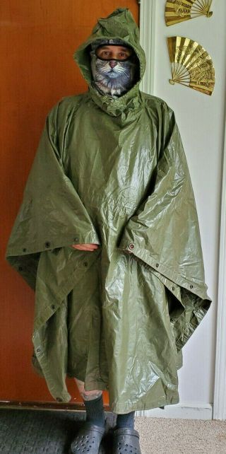 Early Vietnam War Us Army Poncho Dated 1962