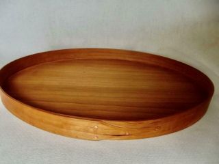 Vintage Wood Oval Shaker Serving Tray By Canterbury Nh Woodworks 16 " X12 " X1.  5 "