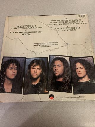 Metallica And Justice for All [2LP] Vinyl,  LP Elektra 1st Press VG VG,  OG Inner 2