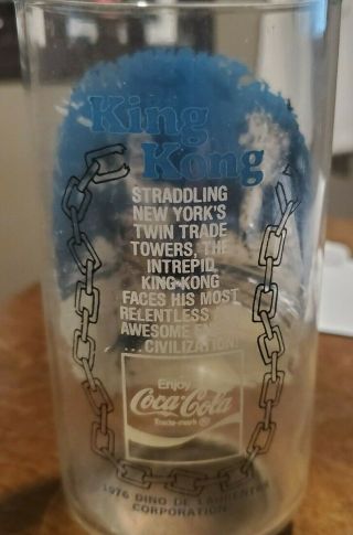 1976 Coca Cola King Kong Promo Drinking Glass York Twin Towers 5.  5 