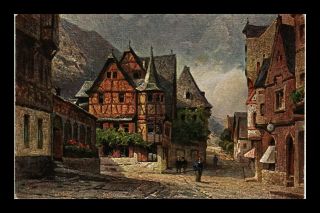 Dr Jim Stamps Old House Bacharach Painting Germany Topical Postcard
