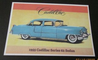 1955 Cadillac - - Series 62 Sedan - - [old Car Postcard - - 4 " X 6 " ].