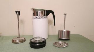 Rare Corning Ware 10 Cup Stove Top Coffee Percolator P - 480 - Ep " Platinum Filagree