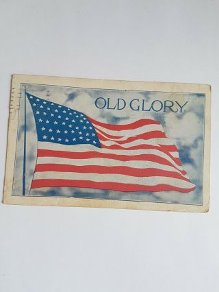 Greeting Postcard Vintage Old Glory American Flag