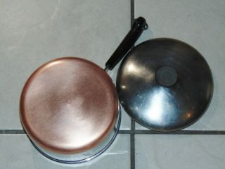 Vintage Revere Ware Stainless Steel Copper - Clad Bottom 3 Qt.  Saucepan W/ Lid