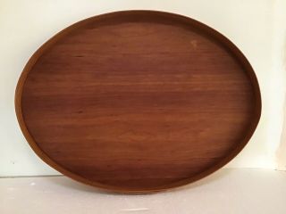 Vintage Oval Wood (mahogany?) Shaker Serving Tray By Canterbury Woodworks