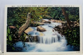 North Carolina Nc Black Mountain Blue Ridge Assembly Stream Falls Postcard Old