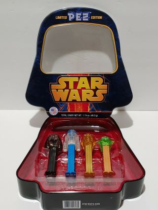 Star Wars Limited Edition Pez Candy Dispensers Set Darth Vader Helmet Metal Tin 2