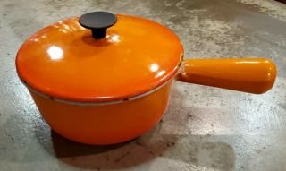 Cousances Le Creuset Orange Enameled Cast Iron Sauce Pot 16
