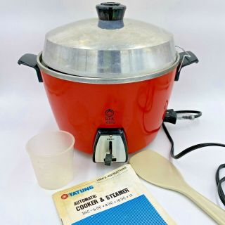 Vintage Tatung Automatic Rice Cooker And Steamer Model Tac - 6h Red 6 Cups Bsh