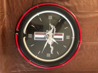 Ford Mustang Neon Wall Clock