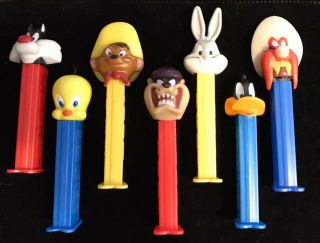 7 Looney Tunes Pez Candy Dispensers Bugs Daffy Tweety Tasmanian Speed Gonzaga