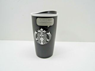 Black Starbucks Coffee Writable Ceramic Travel 12 Oz Tumbler,  Missing Pen